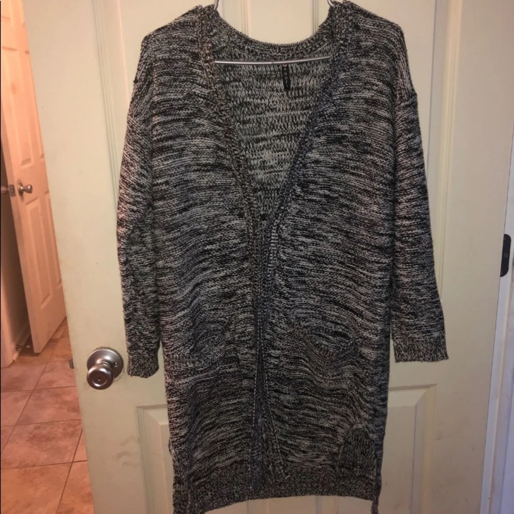 Black /White long cardigan